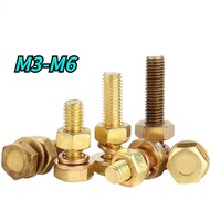 [HNK] Brass External Hexagon Bolt Screw Nut Set Large Complete Combination Extension Screw M3/M4/M5/M6