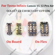 10Pcs Inner FPC Battery Flex Clip Connector For Tecno Infinix Camon 15 12 Pro Air CC6 CC7 CX C10 KC3