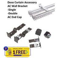 Doso Curtain Accessory Single / Double Bracket and End Cap Only For Door Curtain 窗帘支架 Bracket Langsir