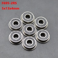 10Pcs F623 F686 F688 F689 F695 F696 F698 -2RS Bearing 5x13x4mm Flanged Miniature Deep Groove Ball Be