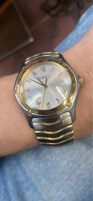 EBEL 瑞士製 鋼帶金邊石英錶37mm