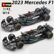 Bburago 1:43 2023 Mercedes-AMG PETRONAS F1 Team W14 Alloy Car Diecast Model Racing Luxury Vehicle To