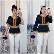 BLOUSE BORNEO PLUS SIZE / FREESIZE  ready stock