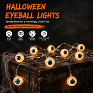 SAIMILI Halloween Creepy Eyeball Shape String Lights, Battery-Powered Waterproof Hanging Decor Light