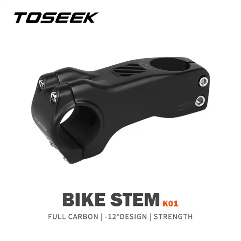 TOSEEK K01 Carbon Stem -12 Degree Ultralight High-strength Power Bicycle Road/MTB Handlebar Stem Tab