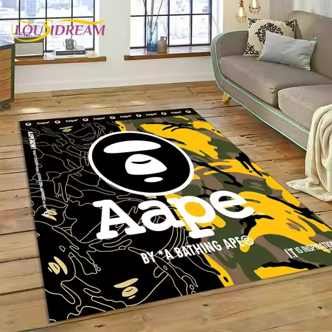 3D Printing B-BAPE Fashion Rug Carpet for Living Room Bedroom Home Decor,Floor Mat Non-slip Decorati