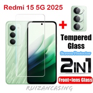 For Redmi 15 15C 4G 5G Redmi15 15C 2025 Front Film Screen Protector Back Lens Glass Back Camera Lens