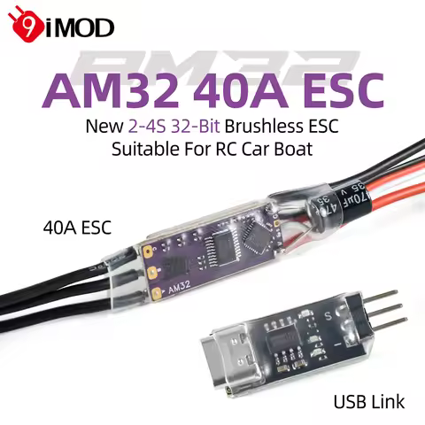 9IMOD AM32 30A/40A Brushless ESC 2-4S Mini USBLink RC Boat 1/18 1/24 Crawler Cars