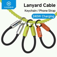 Hagibis Cell Phone Lanyard Type-C Cable Portable Keychain USB C to C Charging Cable Wrist Cord for i