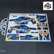 Nissan skyline r34 drift hotwheels Diecast Decal