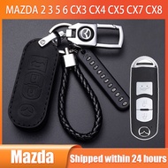 Cover Kunci For MAZDA 2 3 5 6 CX3 CX4 CX5 CX7 CX8 CX9 Remote Key Case Cover Leather Keychain Accessories