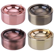Round Thick Portable Ashtray Metal Ash Tray With Lids Ash Holder Smokeless Ashtray Windproof  Holder Round Stainless Steel Ashtray with Lid Accessories