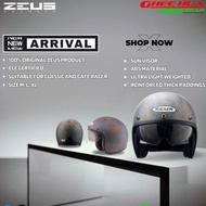 Zues Rusty Motorcycle Helmet with Sun Visor