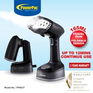 PowerPac Garment Steamer, Foldable Travel Iron, Handheld Iron (PPIN617)