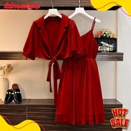 Diskon Up To 70% Wse390 - Set 2In1 Dress Tutu Salena Setelan Atasan Outer Cardi Dan Overall Jumpsuit