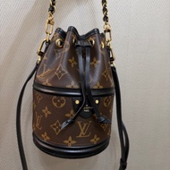 LV 原花黑牛皮Canoe 束口水桶肩斜背包M83480