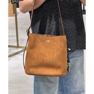 C0ach Coach Home Suede Bucket Bag Original Version Suede Feel Soft Cover Body Natural Sagging Casual