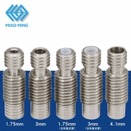 1pcs 3D Printer V6 Heat Break Hotend Throat 1.75/3.0/4.1mm All-Metal PTFE Stainless Steel Remote Fee