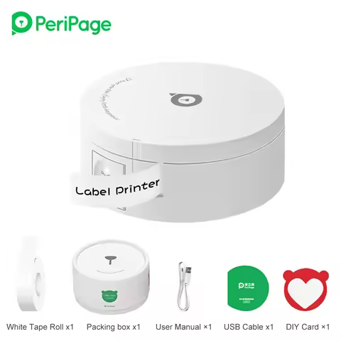 【New】PeriPage L1 Plus Printer Mini BT Pocket Label Maker Sticker Inkless Portable Thermal Wireless L