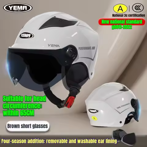 YEMA Electric Vehicle Helmet Men's and Women's Summer Half Helmet Four Seasons Motorcycle Helmet cas