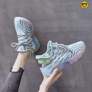 Rainbow Coconut Shoes Women Jelly Sole Breathable Sneakers Spring Autumn Flying Knit Lightweight Running Shoes Student Youth Casual Shoes All-Match