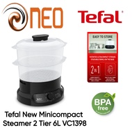 Tefal VC1398 New Minicompact Steamer 2 Tier 6L- 2 YEARS WARRANTY