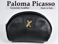 二手真品！義大利製 Paloma Picasso （絕版／畢卡索女兒）16cm厚牛皮手拿包零錢包