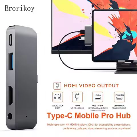 6in1 4in1 USB 3.1 Type-C Hub To HDMI Adapter 4K Thunderbolt USB C Hub Slot PD for MacBook Pro 16 14 