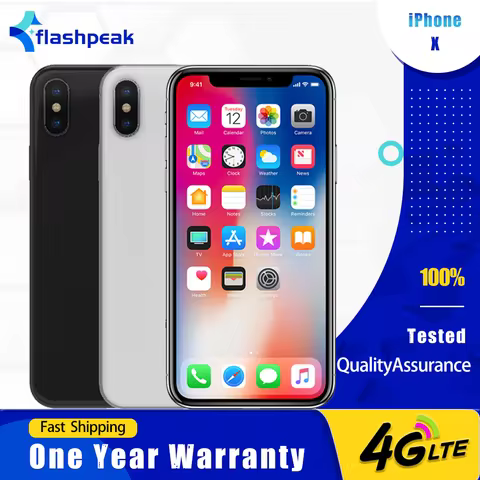 Original iPhone X 4G Mobile Phone Face ID 3D Touch 64GB/256GB HDR10 5.8" OLED Screen 12MP+7MP A11 Bi