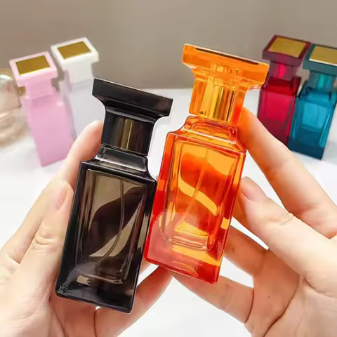 50ML perfume subpackage glass bottle Multicolor spray perfume bottle cosmetics subpackage sample gla
