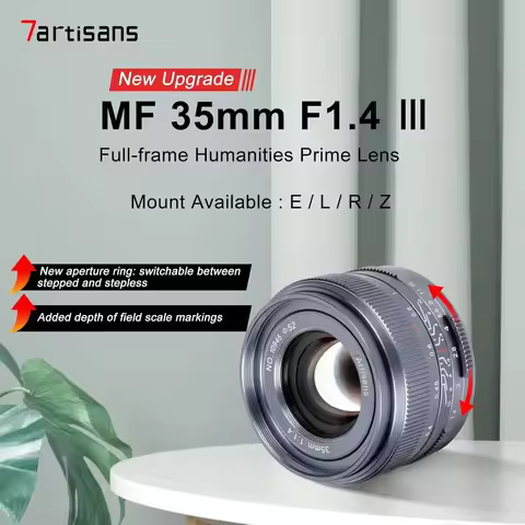 New 7artisans 35mm F1.4 III Full Frame Manual Focus Prime Lens Compatible with Nikon Z/Sony E ZVE10/