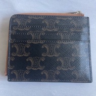 Celine老花拉鍊卡夾