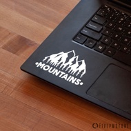 stiker mountains - sticker pegunungan decal untuk laptop apple macbook - putih