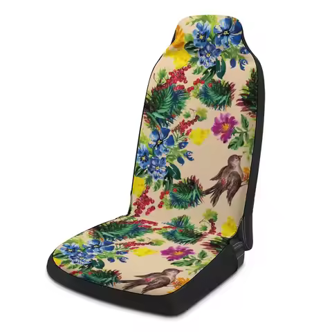 Car Seat Cover For BMW E53 Passat CC Kia Picanto BMW X3 G01 Gol G5 Cartoon Flowers Universal Accesso