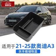 Suitable for 21-25 Audi A3 Armrest Box Storage Box A3L Central Control Storage Box Modified Accessor