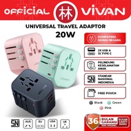 Vivan VPS-T003A Travel Multi-Dirty Adapter Universal Power Plug Quick Charging USB Type-C 20W
