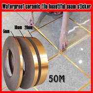 Roll Roll Gold Sticker Width 0.5cm/1cm/2cm Ceramic Grout Barrier 50meters Width 0.5cm/1cm/2cm