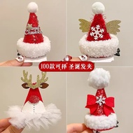 Christmas Red Hat Headdress Deer Antler Snowman Hairpin Holiday Funny Hair Clip Christmas Dress Up A