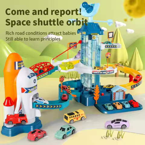 Space Shuttle Theme Car Track For Children Diecasts Holiday Gifts Birthday Hot Wheels Kids Education