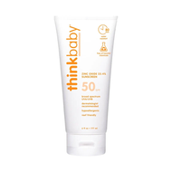 THINK Thinkbaby Safe Sunscreen SPF 50  6oz (177ml) 家庭裝 – 安全幼兒礦物物理防曬霜 防水防汗 無化學成分 適合嬰兒及全家使用 美國製造