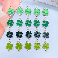Hot Sale Mixed 4 Colors Lucky Four-leaf Clover Oil Drip Alloy Pendant Jewelry Accessories diy Handma