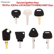 <Yiwuyuan> 7Pcs/set Keys Ignition Keys Excavator Construction Machinery Key Kit 14607 5P8500 K250 H8