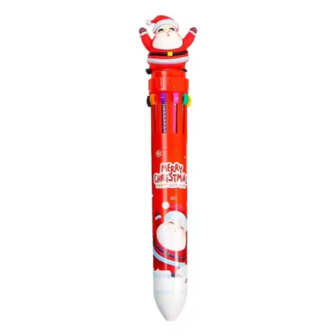 62CD Christmas Ballpoint Pen 10-Colors-in-1 for Kid Student Calss Reward