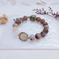 千層幽靈 藥王石 白幽靈 金髮晶||助事業 招財 舒壓 水晶手鍊