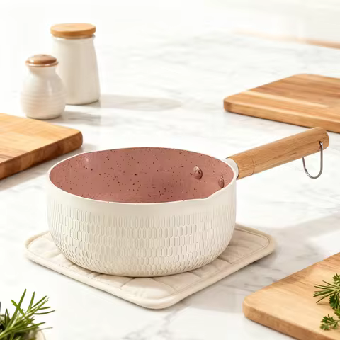 GIYOCA Kitchen Nonstick Sauce Pan, Butter Warmer, Induction Compatible Cookware, Healthy Cooking Pot