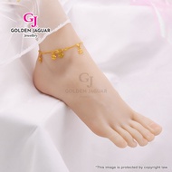 GJ Jewellery Emas Korea Emas Bangkok 24K Woman Anklet Bebola Gold Silver/Silver Gajah Papan/Papan Ju