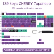 EVA 01 Cherry Profile ธีมอะนิเมะ PBT EVANGELION-01 keycap Keycaps for GMK mechanical keyboard Mod 61/68/84/980/87/104 คีย์บอร์ด