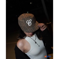 [MR.HOPE] 6cRAyon Straw Brimmed Baseball Cap Houndstooth pillbox
