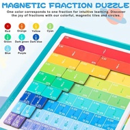 2026 New Magnetic Fraction Demonstration Book, 102 Pcs Magnetic Fraction Tiles & Fraction Circles, E
