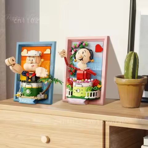 Popeye The Sailor Building Blocks 3D Stereo Anime Frame Assembly Model Decoration Collectible Orname